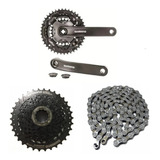 Kit Shimano 3x8v Pedivela Ty301 K7 Hg31 11/34d Corrente Hg40