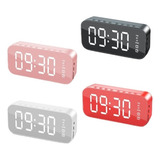 Reloj Despertador Digital Con Alarma Bocina Bluetooth Fm Usb Color Rojo