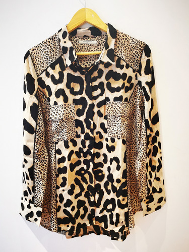 Camisa Jazmin Chebar T3 Animal Print. Impecable!