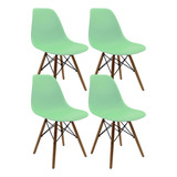 Kit 4 Sillas Eames / Comedor, Restaurante/ Estructura De La Silla Verde Claro