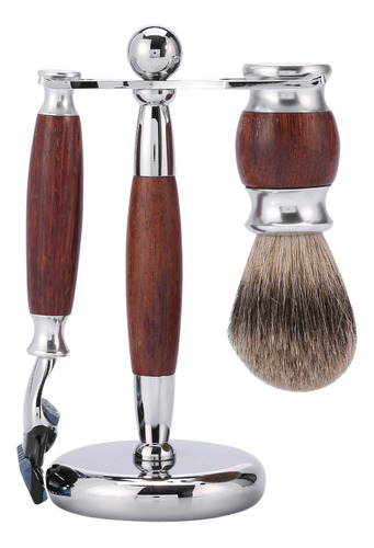 Set De Afeitado Para Hombre Class Kit Wood Brush & Safety Pr