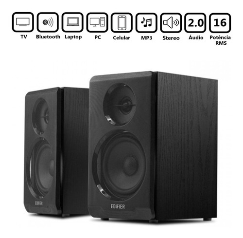 Monitor De Audio 16w Rms R33bt Edifier Plus Bluetooth Bivolt