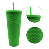 Termo Tumbler Vaso Studded Plastico Popote 700 Ml Colores Color Verde Neon Matte