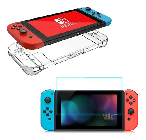 Capa Case Protetor Tpu Para Nintendo Switch + Vidro 9h