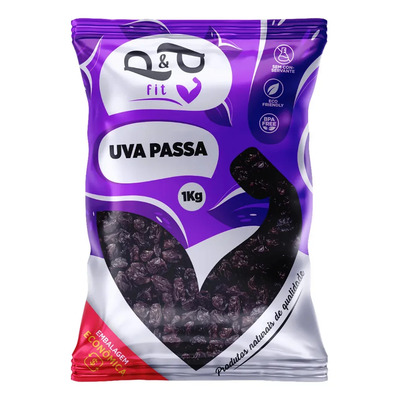 Uva Passa Preta Sem Semente 1kg Embalada - P&P Fit | MercadoLivre