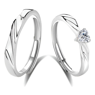 Set de Anillos de Promesa para Parejas de Plata 925 con Zirconia | Envío gratis