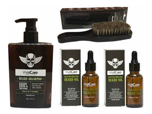 Kit Shampoo Barba + 2 Aceites + Peineta Barbería , Pelu