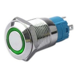 Pulsador Metálico 5 Pin 3a 250v 16mm Led Verde 6v