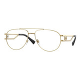 Lentes Versace Piloto Ve1269 1002 Dorado Oftalmico