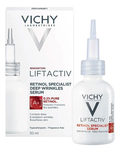 Sérum Corrector De Arrugas Profundas Con Retinol Liftactiv, 30 Ml, Vichy, Tiempo De Aplicación: Noche, Tipo De Piel: Todo Tipo De Piel