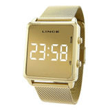 Relogio Pulso Digital Lince Dourado Fashion Moderno Feminino