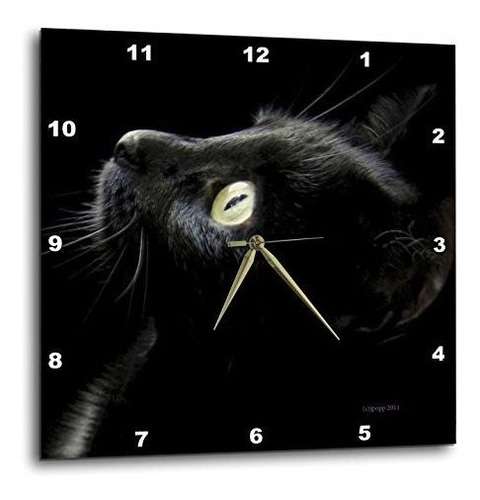 3drose Dpp ******* Reloj De Pared Con Cara De Gato Negro, 10