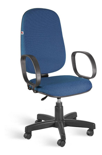 Cadeira De Escritório Shop Cadeiras Presidente Giratória Braços Gamer Ergonômica  Azul Com Estofado De Tecido