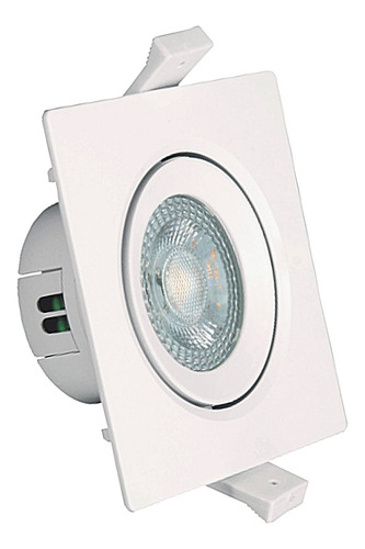 Spot Led Direcional Quadrado 9w Branco Quente 3000k Bivolt