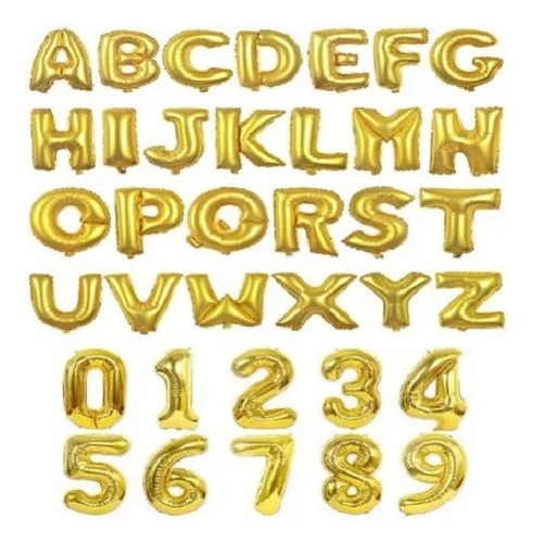 Kit Balões Numeros 70cm Dourado Decoração Festa Reveillon