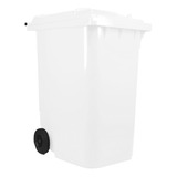 Contenedor De Basura Industrial 360 Lts Ruedas, Tapa Blanco