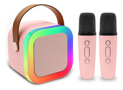 Bocina Karaoke Bluetooth Recargable Portatil Con 2 Microfono