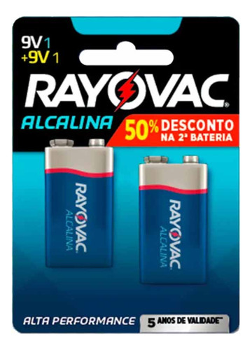Bateria 9v Alcalina L2g50 20985 Rayovac - 2un