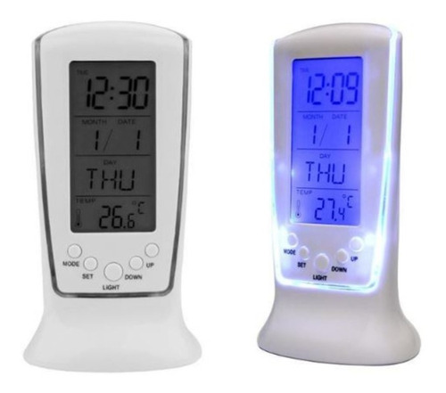 Reloj Despertador Temperatura Calendario Digital Luz Led