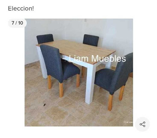 Mesa Fija Combinada 4 Sillas Vestidas En Chenille 