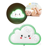 Abajur De Tomada Quarto Bebe Criança Nuvem Estrutura Verde