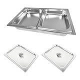 Baño Maria Fuente De Chafer 2 Insertos 1/2x6 Con Tapa