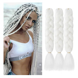 Extensiones Pelo Kanekalon Termico Trenzas Africanas Blanco 