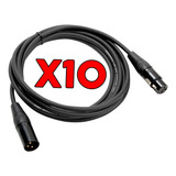 10 Cable Xlr Dmx Canon Para Microfono Canon 6 Metros La Roca