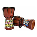 Bongo Djembe, Parche De Piel De Cabra De Caoba Para Tambor A