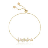 Pulseira Borboleta Cravejada  Semi Joia Folheado Ouro 18k