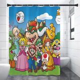 Cortina De Ducha Con Estampado De Personajes De Super Mario