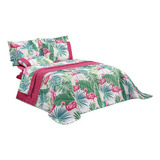 Cocha Cobre Leito Naturale Cama Box Solteiro Flamingo 2 Pçs Nome Do Desenho Flamingo