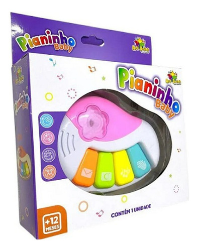 Piano Musical Baby Infantil Com Luz E Som Colorido