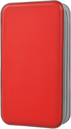 Porta Cd Dvd - Estuche Portatil - Capacidad 96u. - Rojo