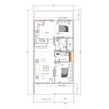 Projetos Prontos  Casa Moderna, Lote 6,5 X 13,5m - Mod 190h