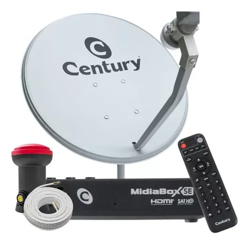 Kit Century Midiabox Se Receptor Digital Antena Lnbf Ku Cabo