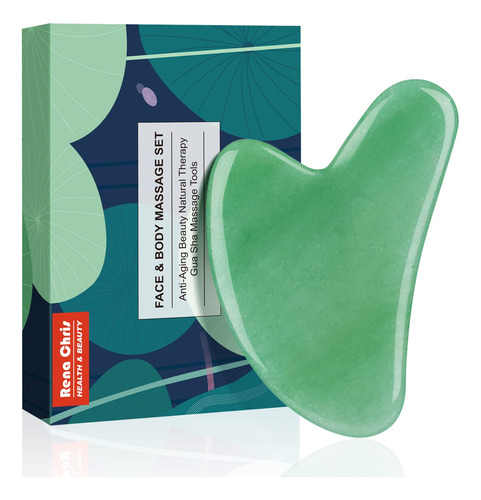 Herramienta Facial Gua Sha, Piedra De Jade Natural Para Trat