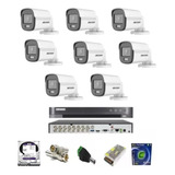 Kit Dvr Hikvision 16 Canais Acusense / 08 Colorvu / Hd 4t