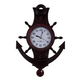 Reloj De Pared Forma De Ancla Con Pendulo