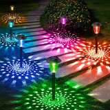 6 Lámparas Solares Led Exterior Jardín Colores Impermeable