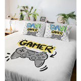 Cobertor Casal Game C/ Fronhas Personalizadas Com Nome Gamer