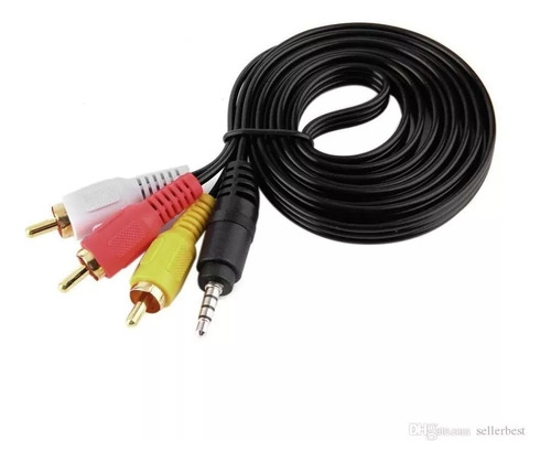 Cable Auxiliar Mini Plug 3.5 Mm Jack A 3 Rca Audio Video 2mt