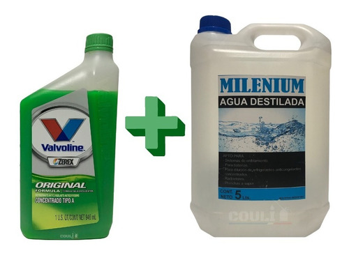 Kit Refrigerante Valvoline Zerex Verde 1l +agua Destilada 5l