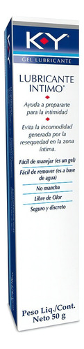 Gel Lubricante Intimo Transparente Soluble En Agua Ky X 50g Sabor No