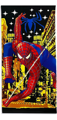 Toalla-poncho Suave Spiderman Con Capucha.