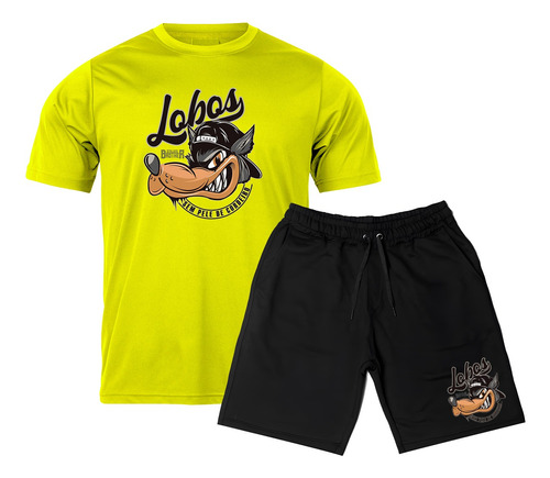 Kit Camiseta + Bermuda Lobos Stillos Brothe Street Wear