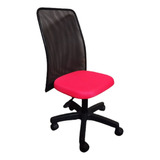 Cadeira Tela Sem Braço Preta Cor Preto/rosa Material Do Estofamento Tecido Aerado