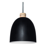 Lampara Colgante Odiseo Negro Madera Vintage Apto Led  Lsi