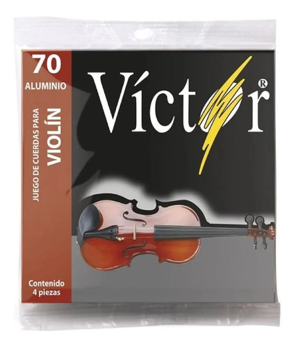 Cuerdas Para Violin 4/4 3/4 Victor Aluminio No Mancha Cv