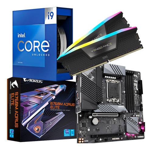 Kit Intel Core I9 13900k + Gigabyte B760m Aorus Elite + 32gb
